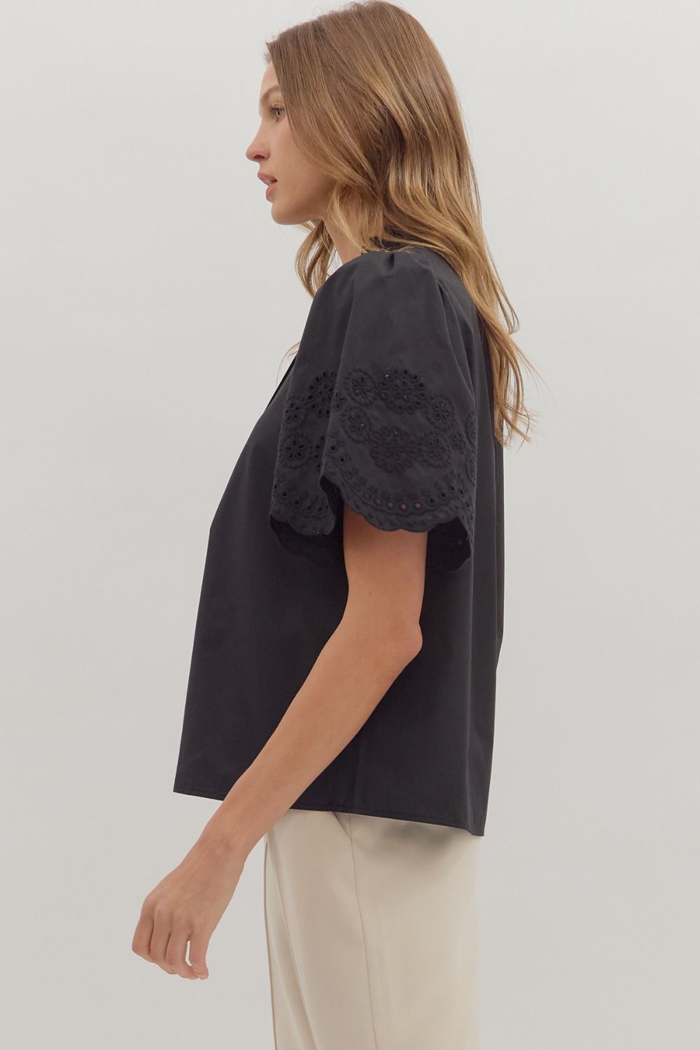 Black lace sleeve top