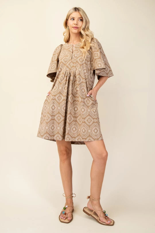 Camel print dress