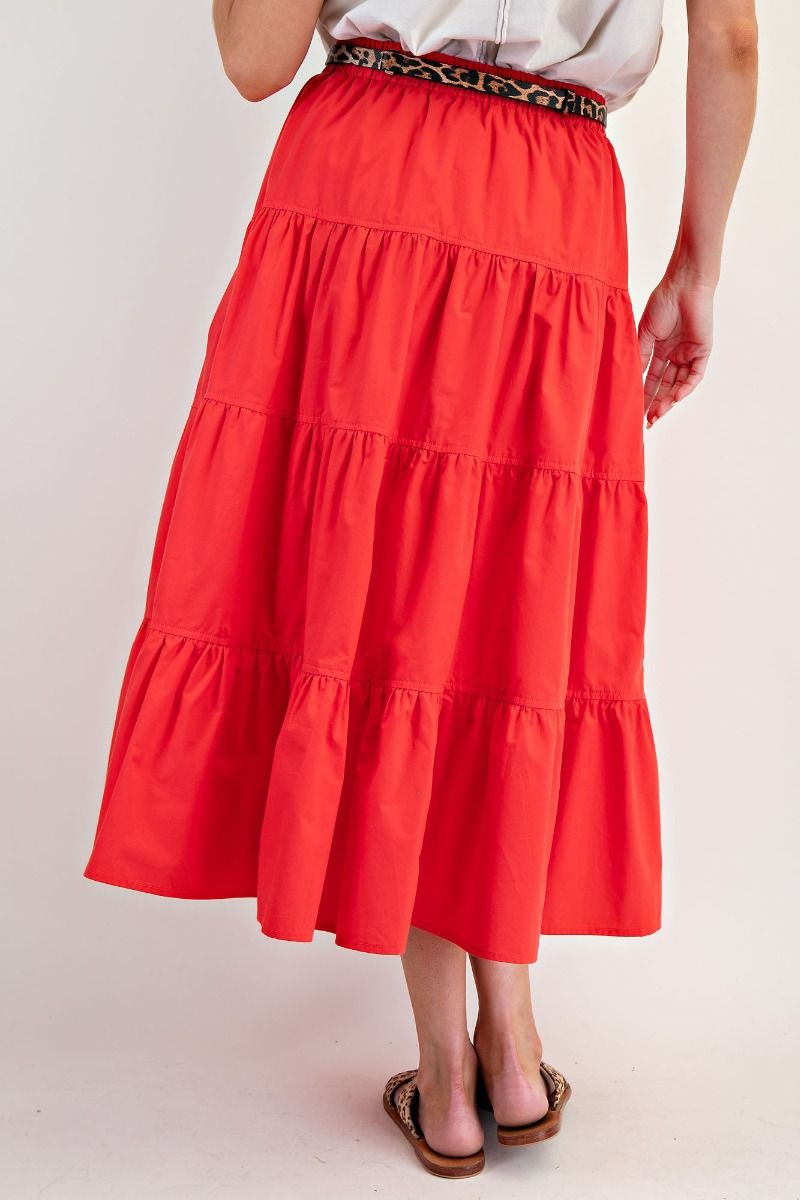 Tiered midi skirt