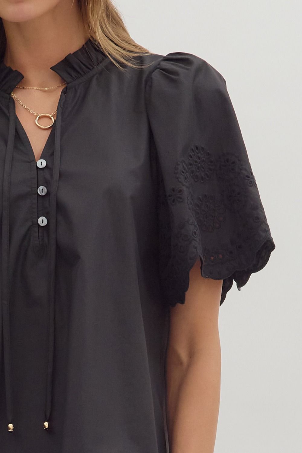 Black lace sleeve top