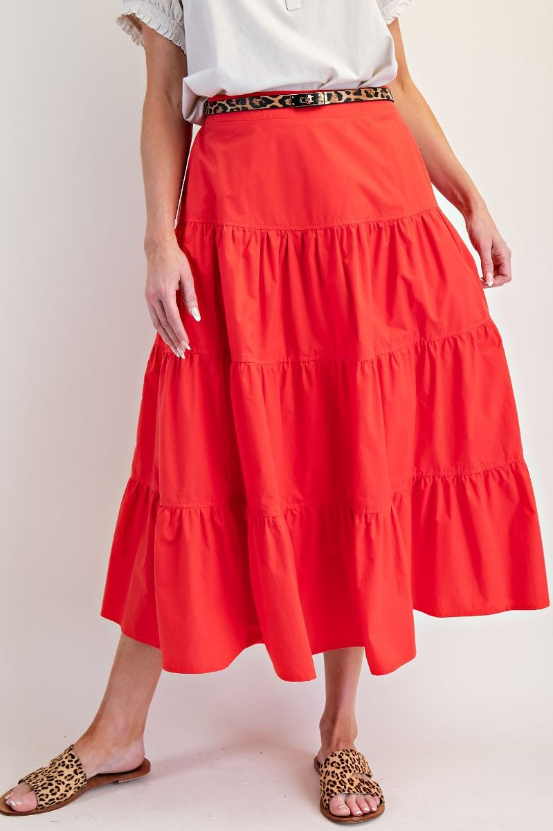 Tiered midi skirt