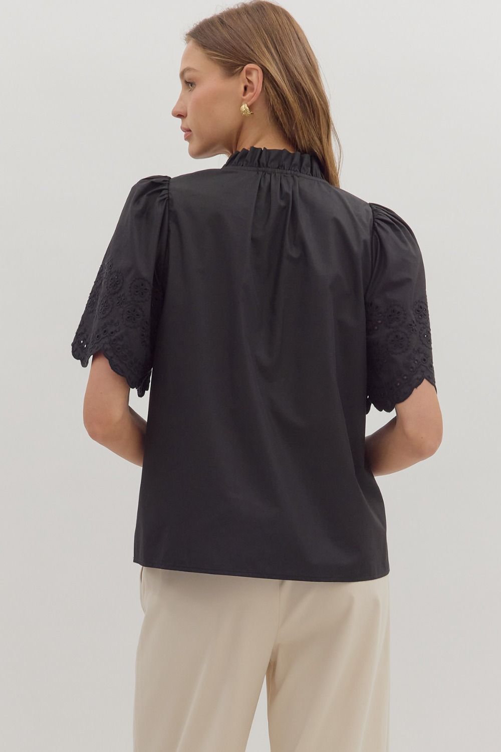 Black lace sleeve top