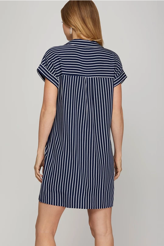 Nautical navy striped dress