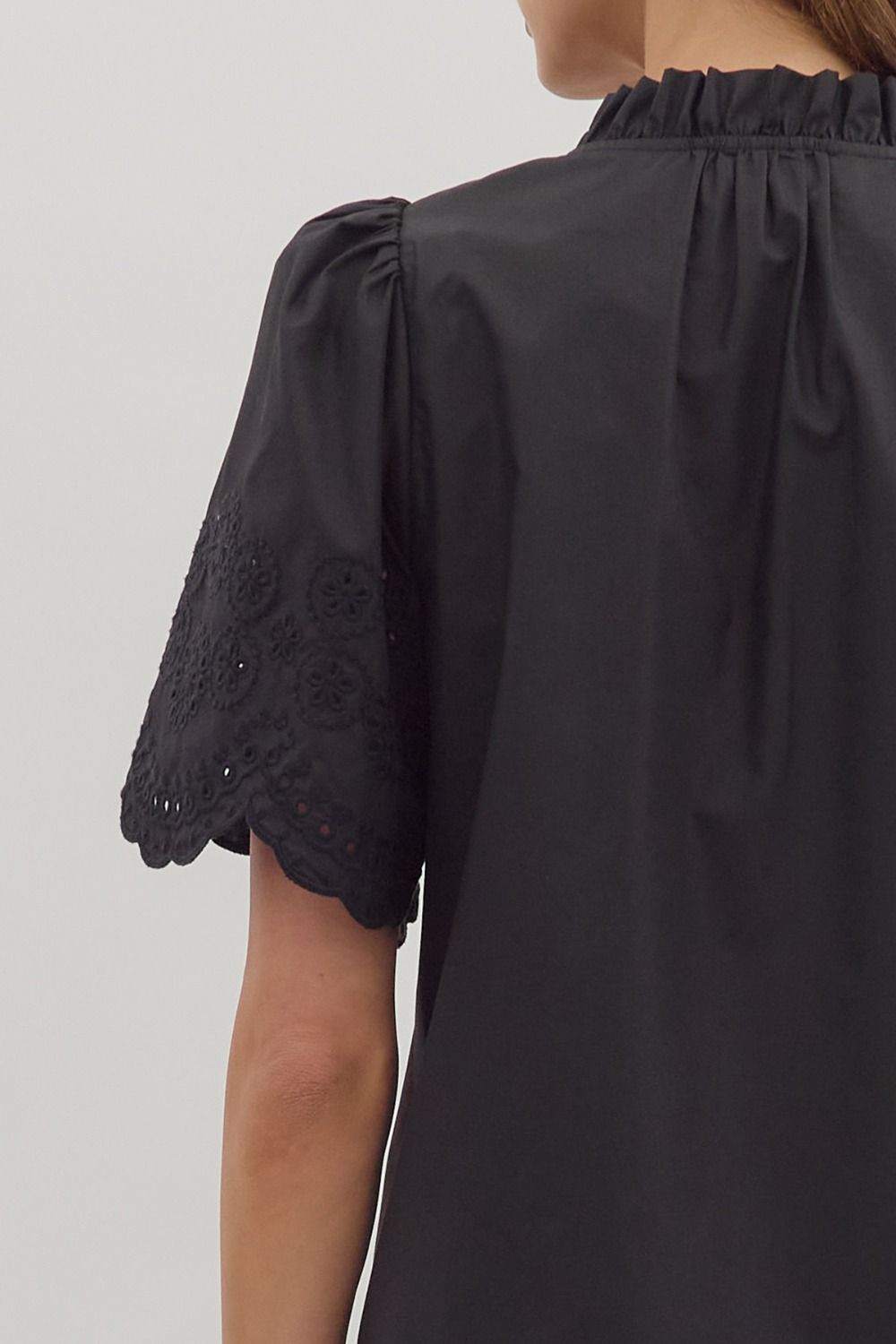 Black lace sleeve top