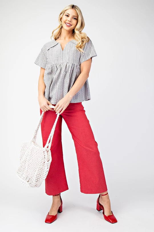 Navy striped top
