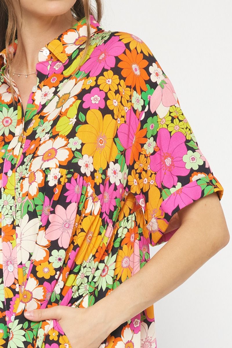 Bright spring floral dress