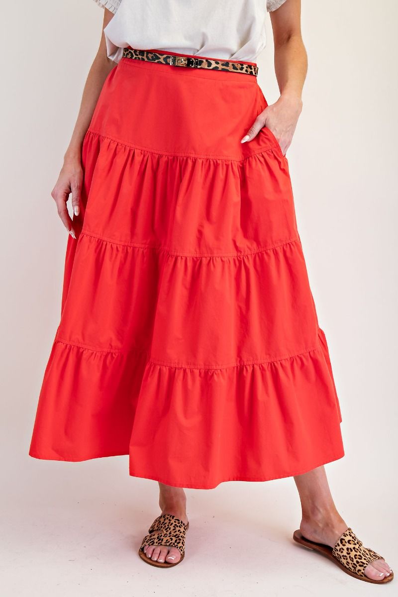 Tiered midi skirt