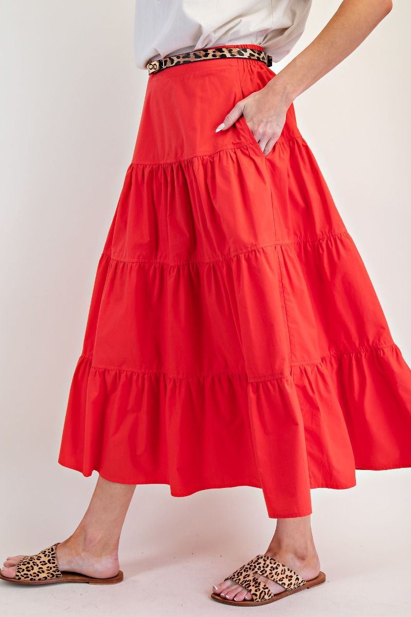 Tiered midi skirt