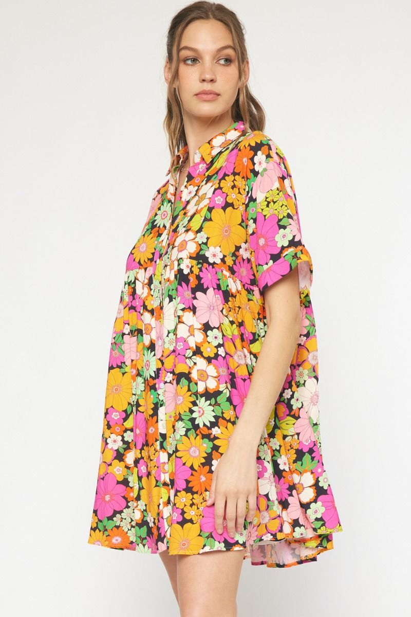 Bright spring floral dress