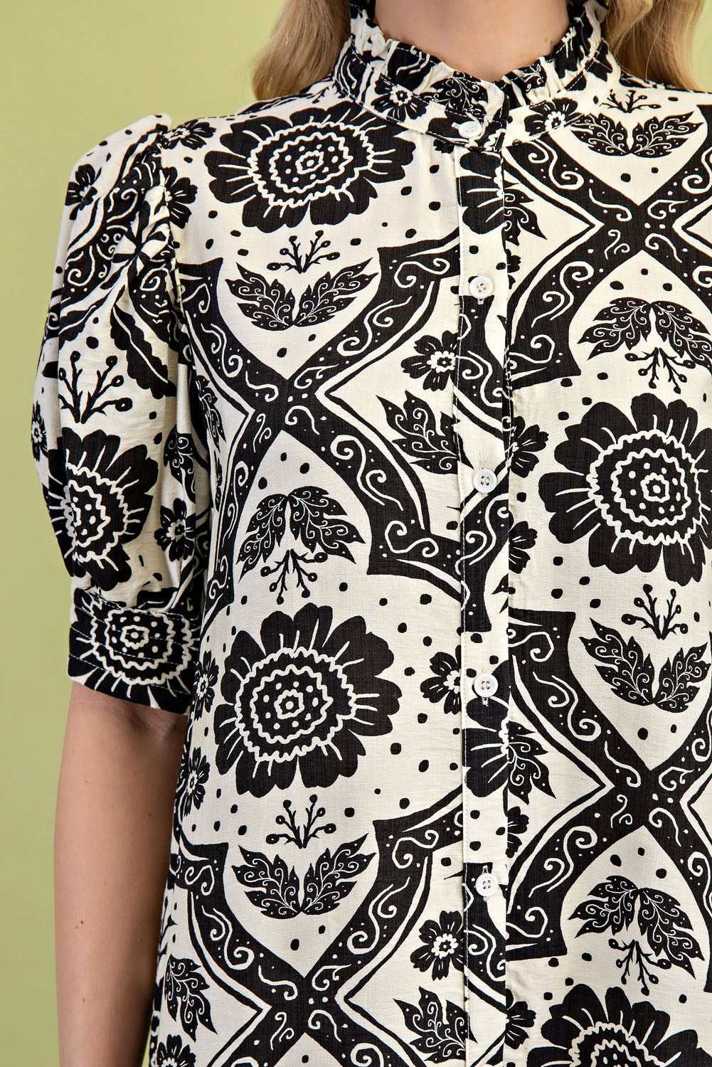 Black and cream midi dress