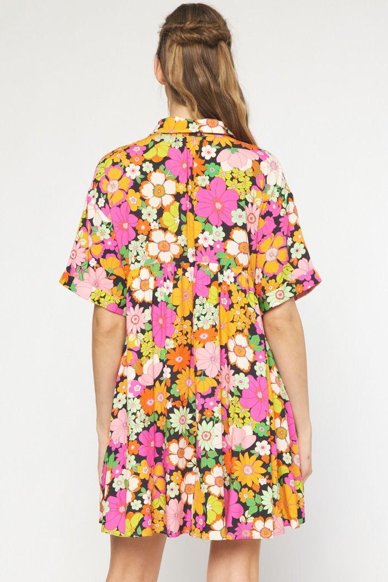 Bright spring floral dress