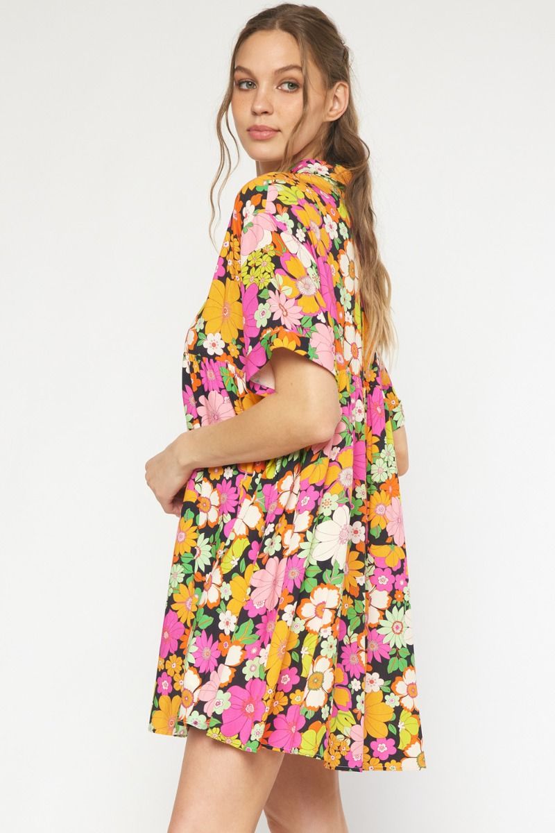 Bright spring floral dress