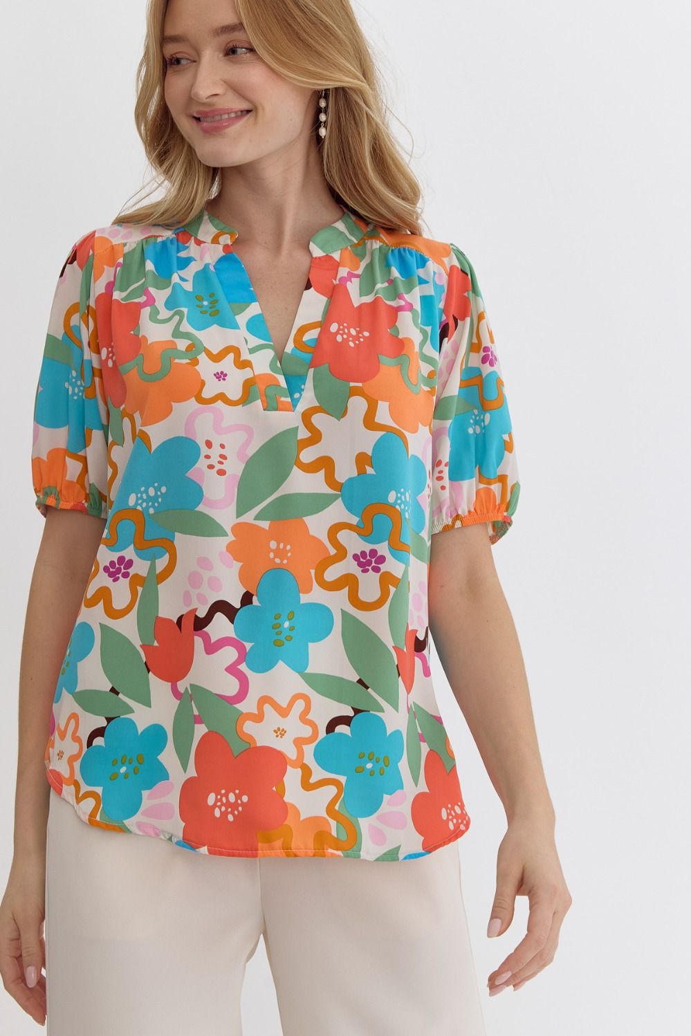 Floral USA made top