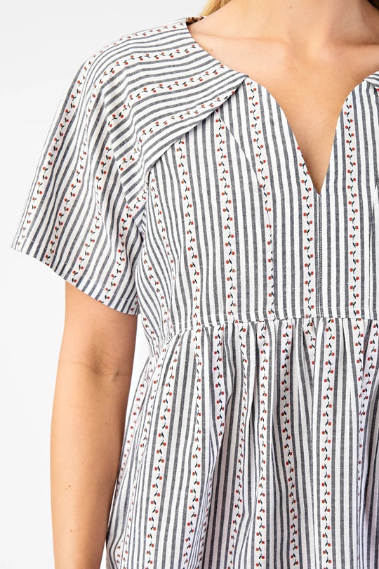 Navy striped top