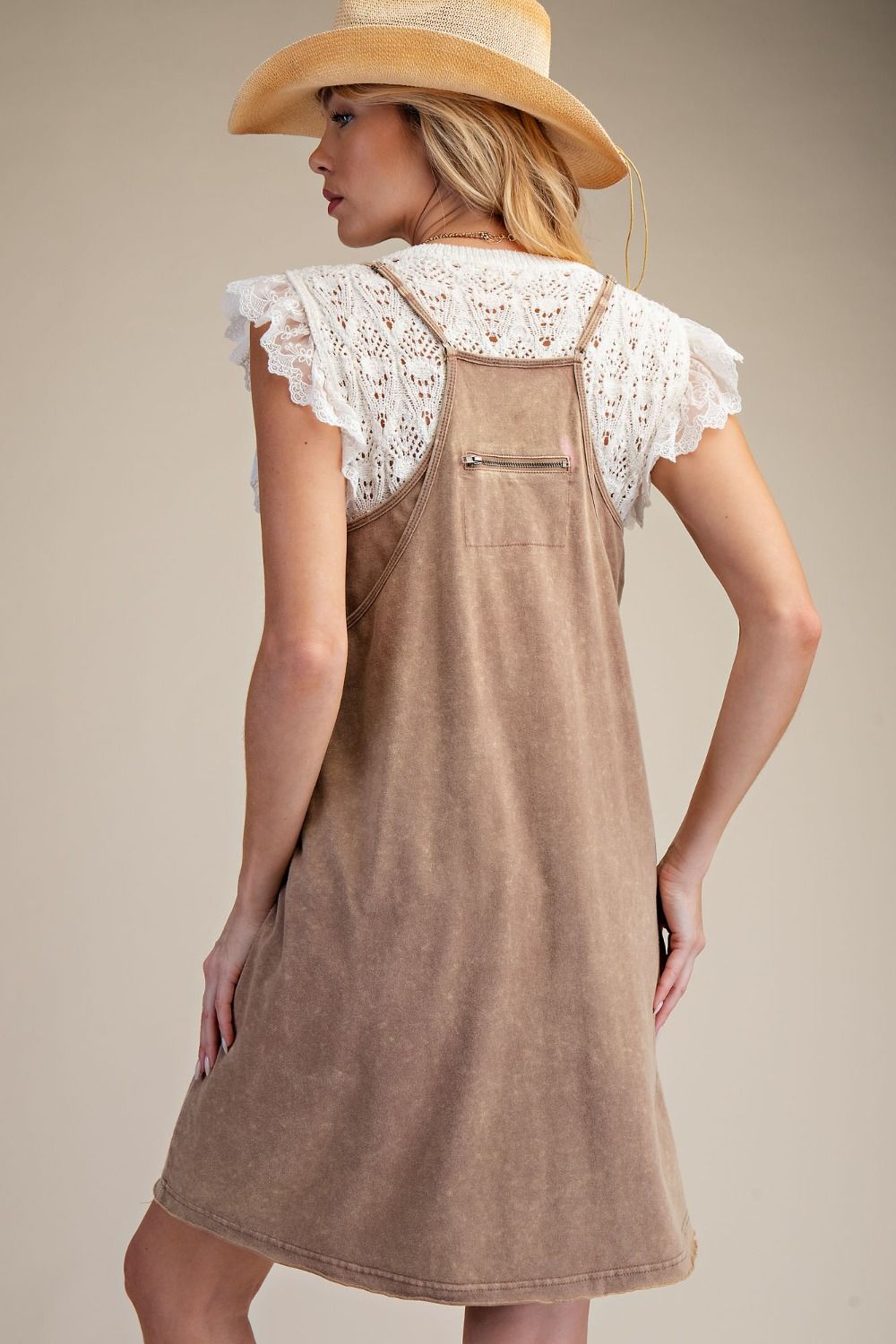 Easel latte knit romper