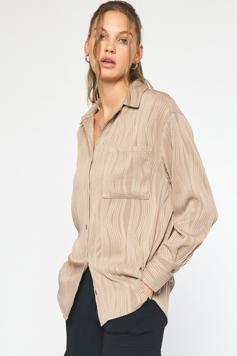 Textured knit blouse