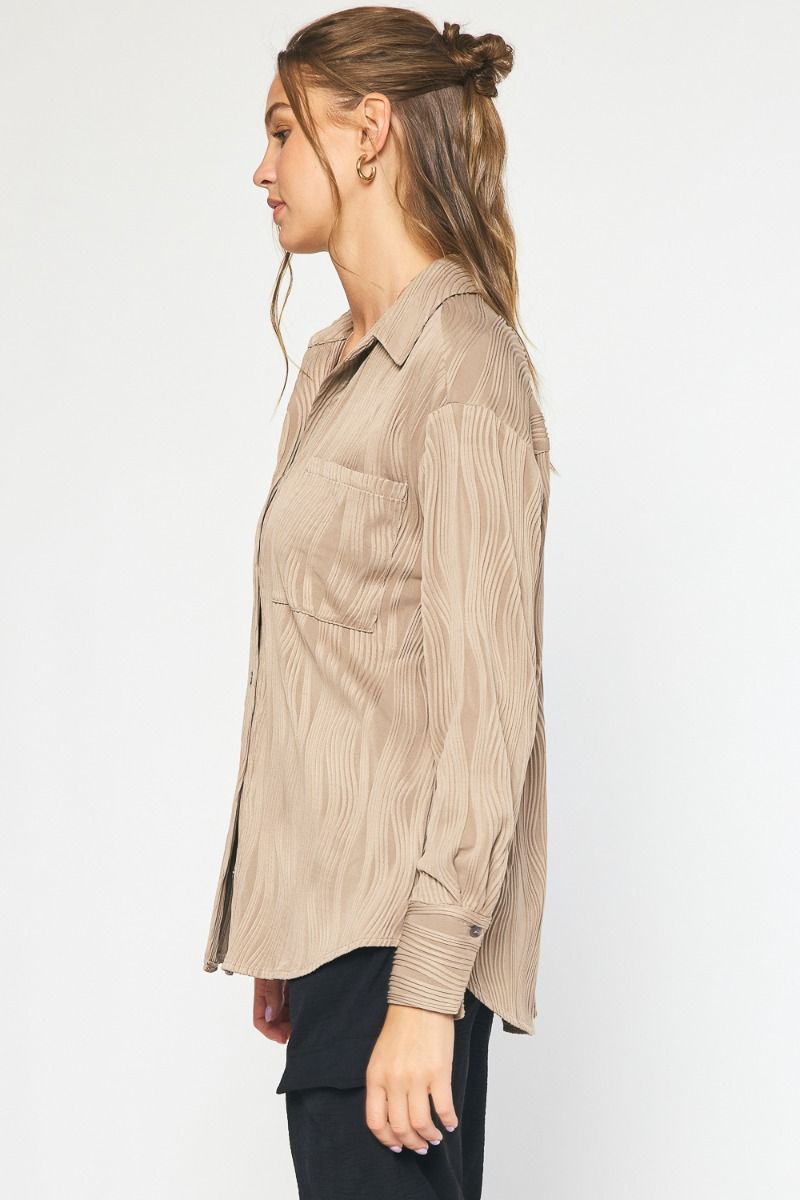 Textured knit blouse
