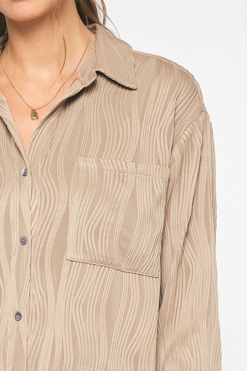 Textured knit blouse