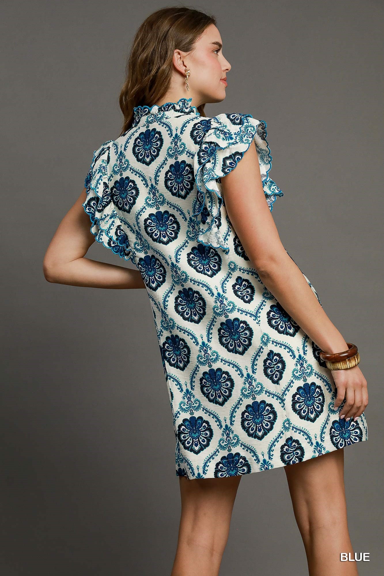 Blue print dress