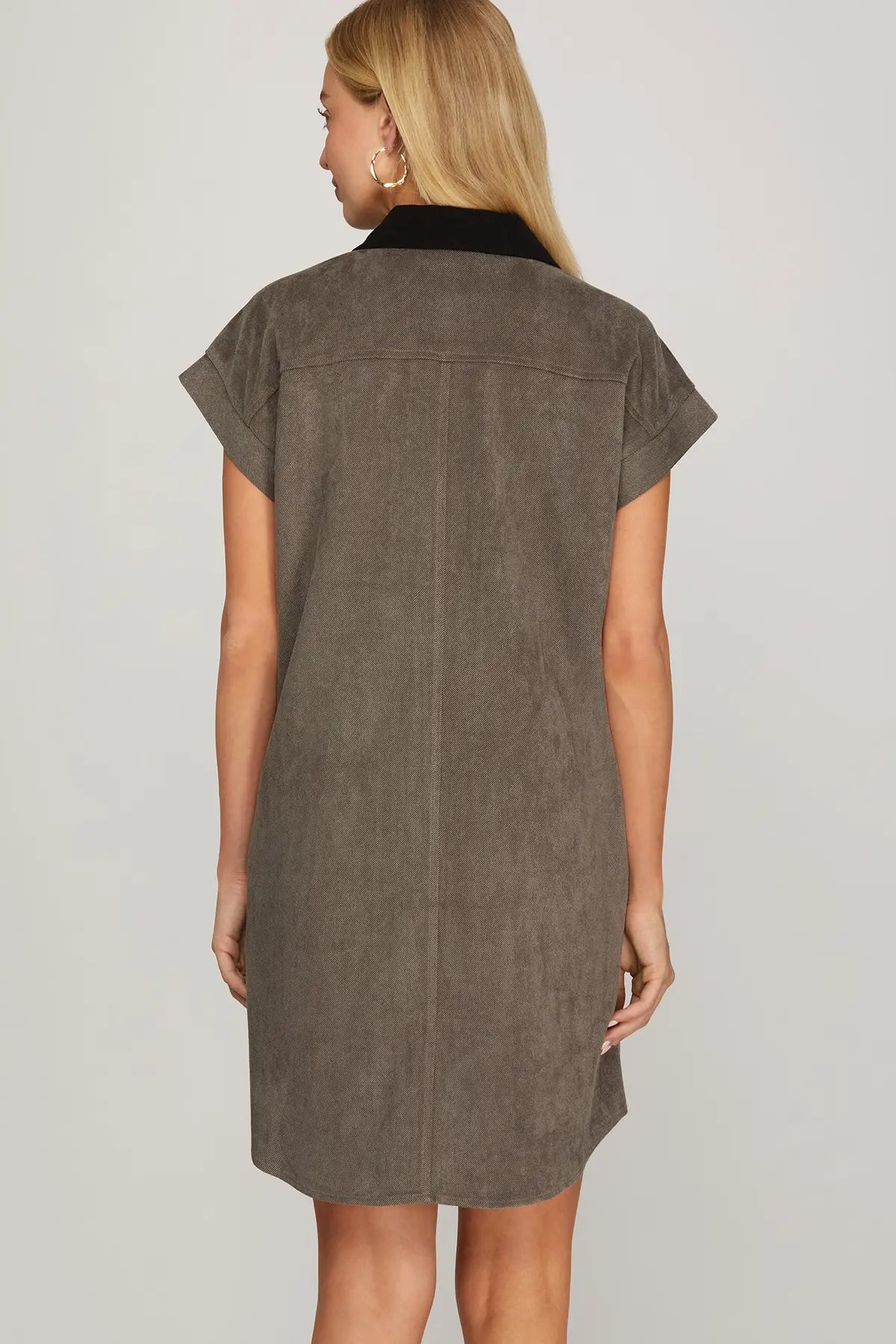 Mocha shirt mini dress