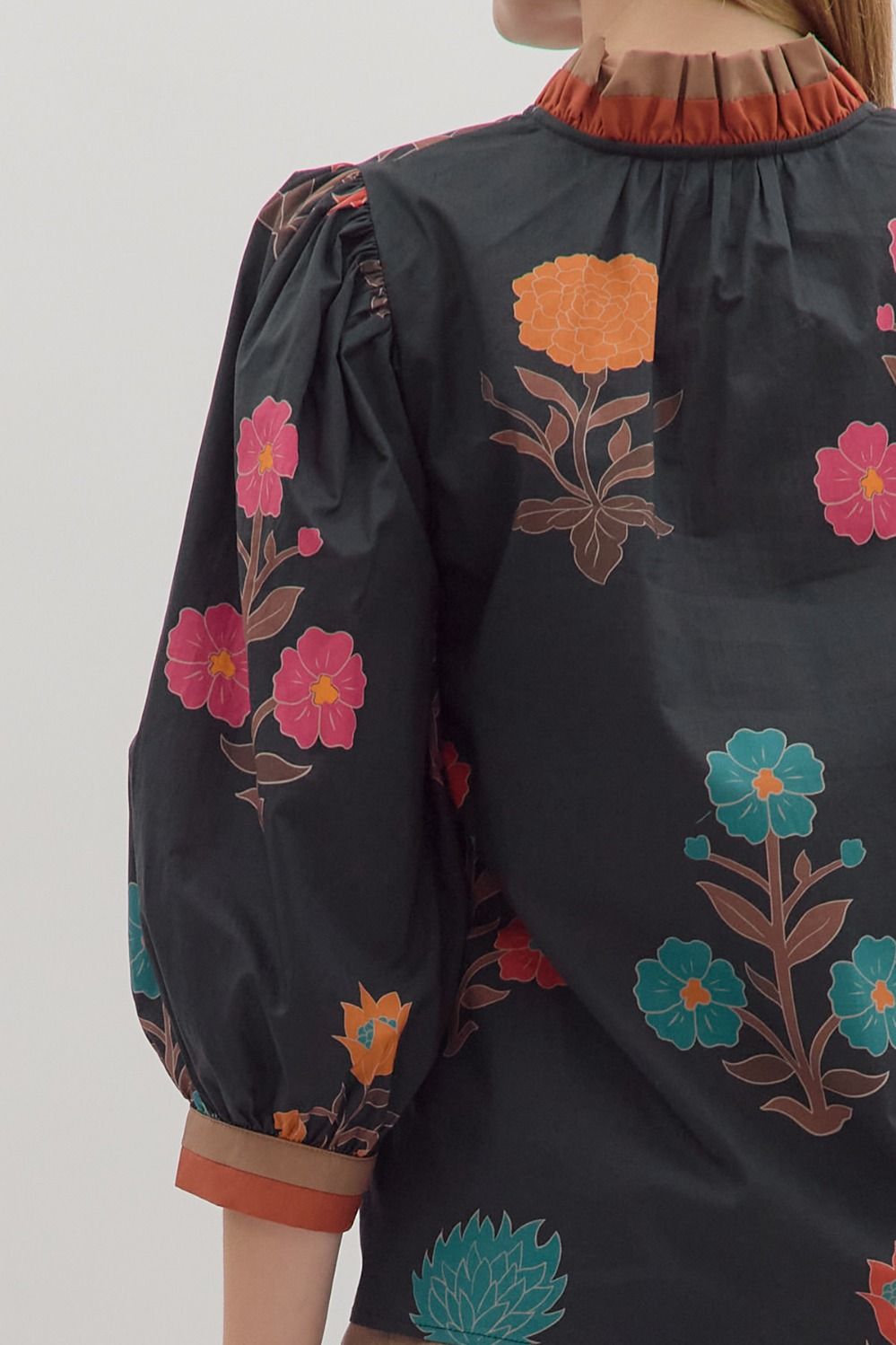 Entro Black Floral Top