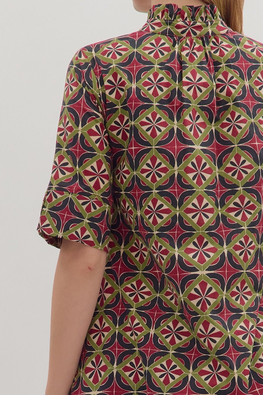 Geometric print midi dress