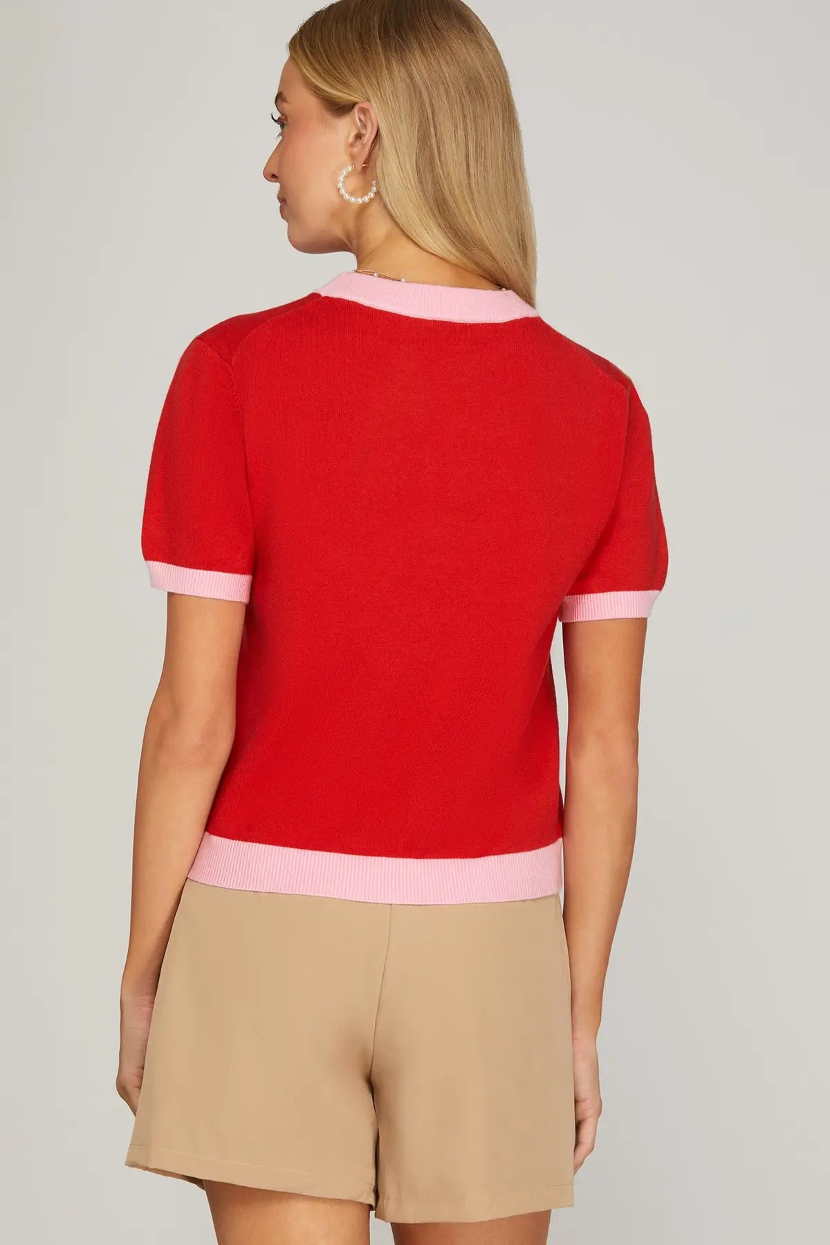 She & Sky Red Sweater