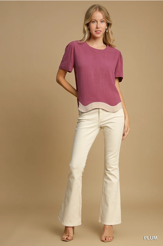Scalloped hem top