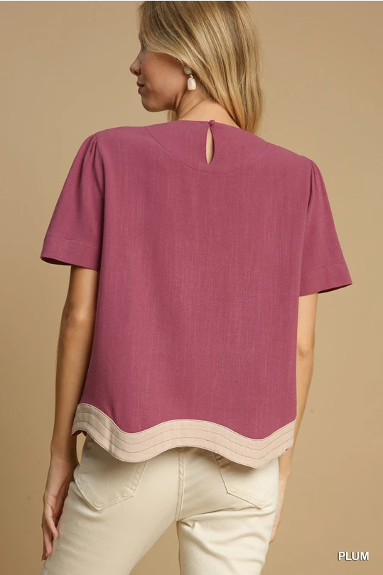 Scalloped hem top