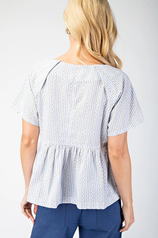 Light blue striped top