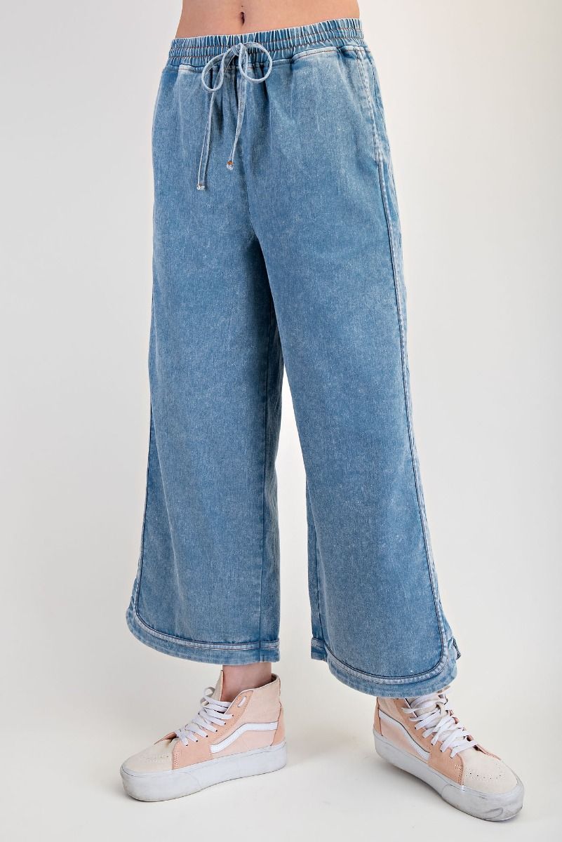 Drawstring denim pants