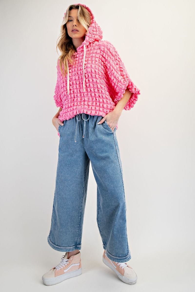 Drawstring denim pants