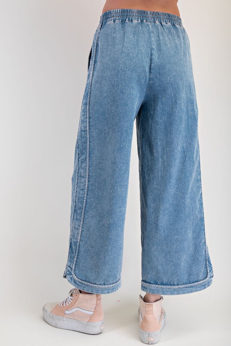 Drawstring denim pants