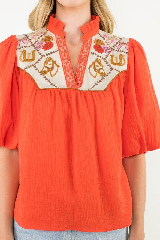 Yeehaw Yoke blouse