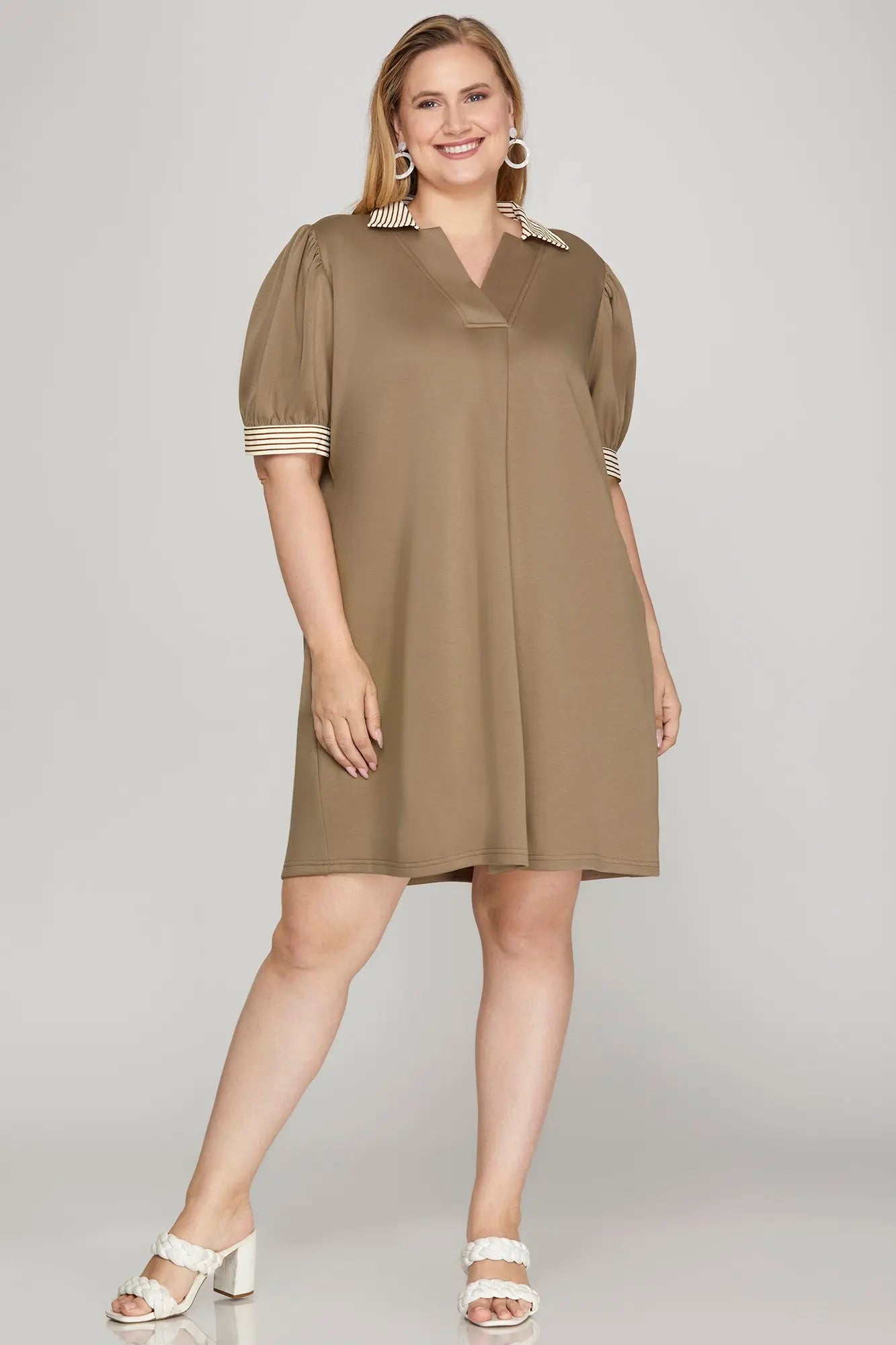 Mocha Plus size mini dress