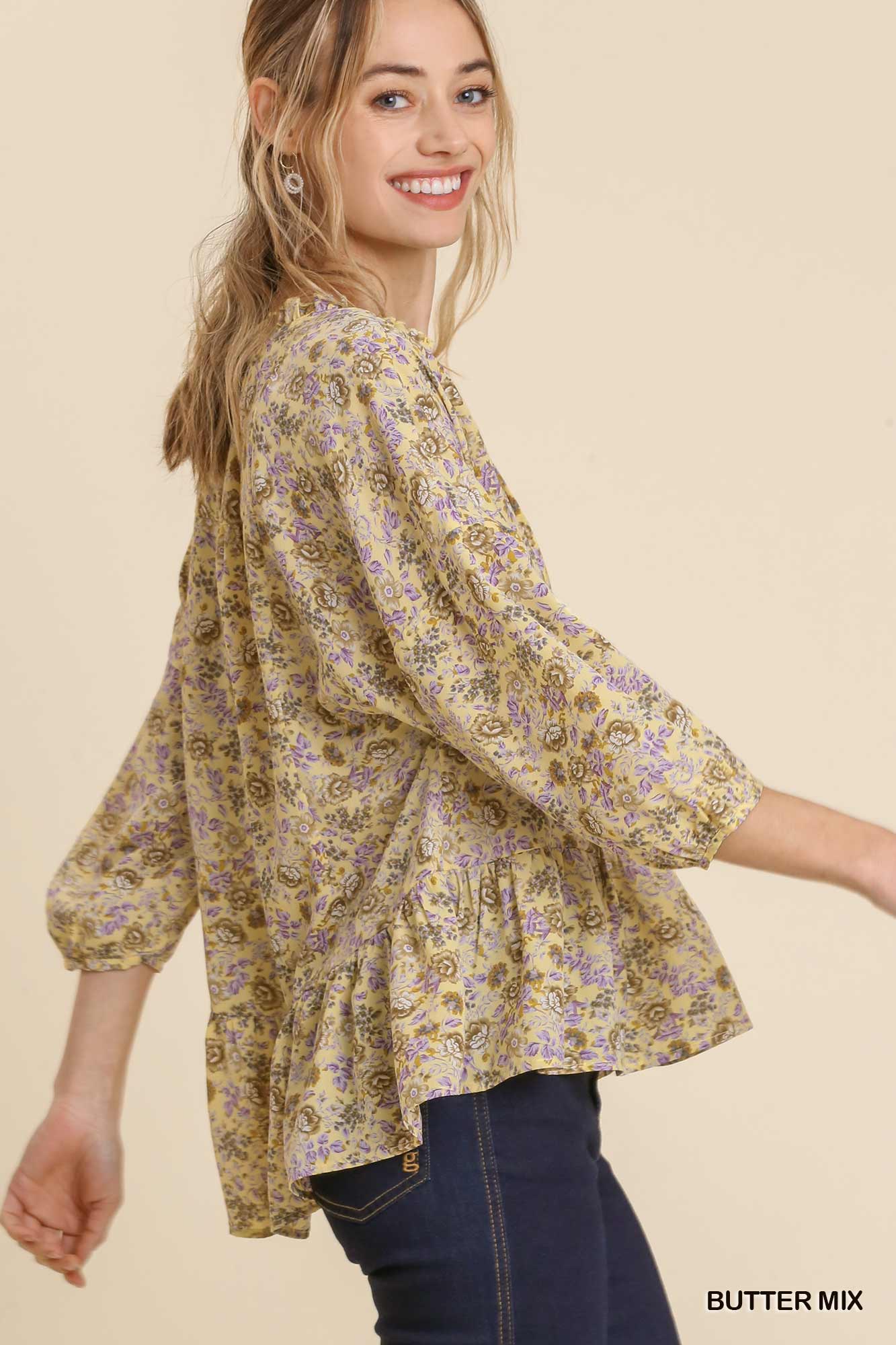 Tiered floral top