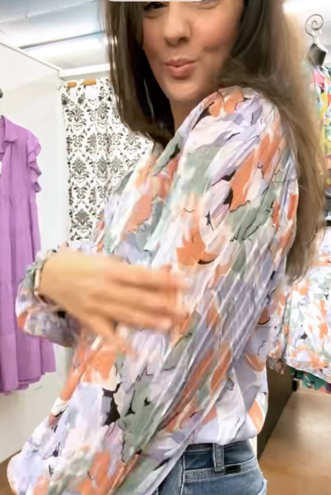 Floral lavender blouse