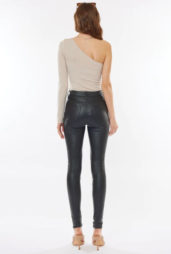 Ledger faux leather pants