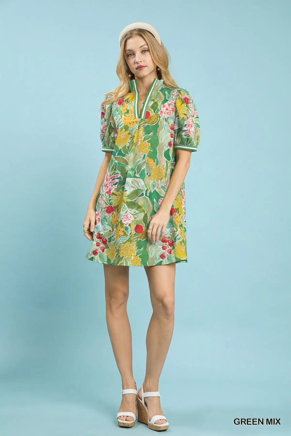 Umgee jacquard bloomscape dress