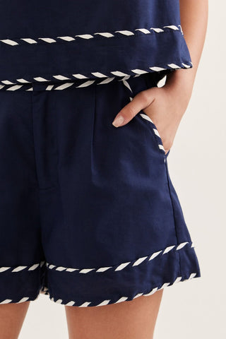Entro navy shorts with white trim