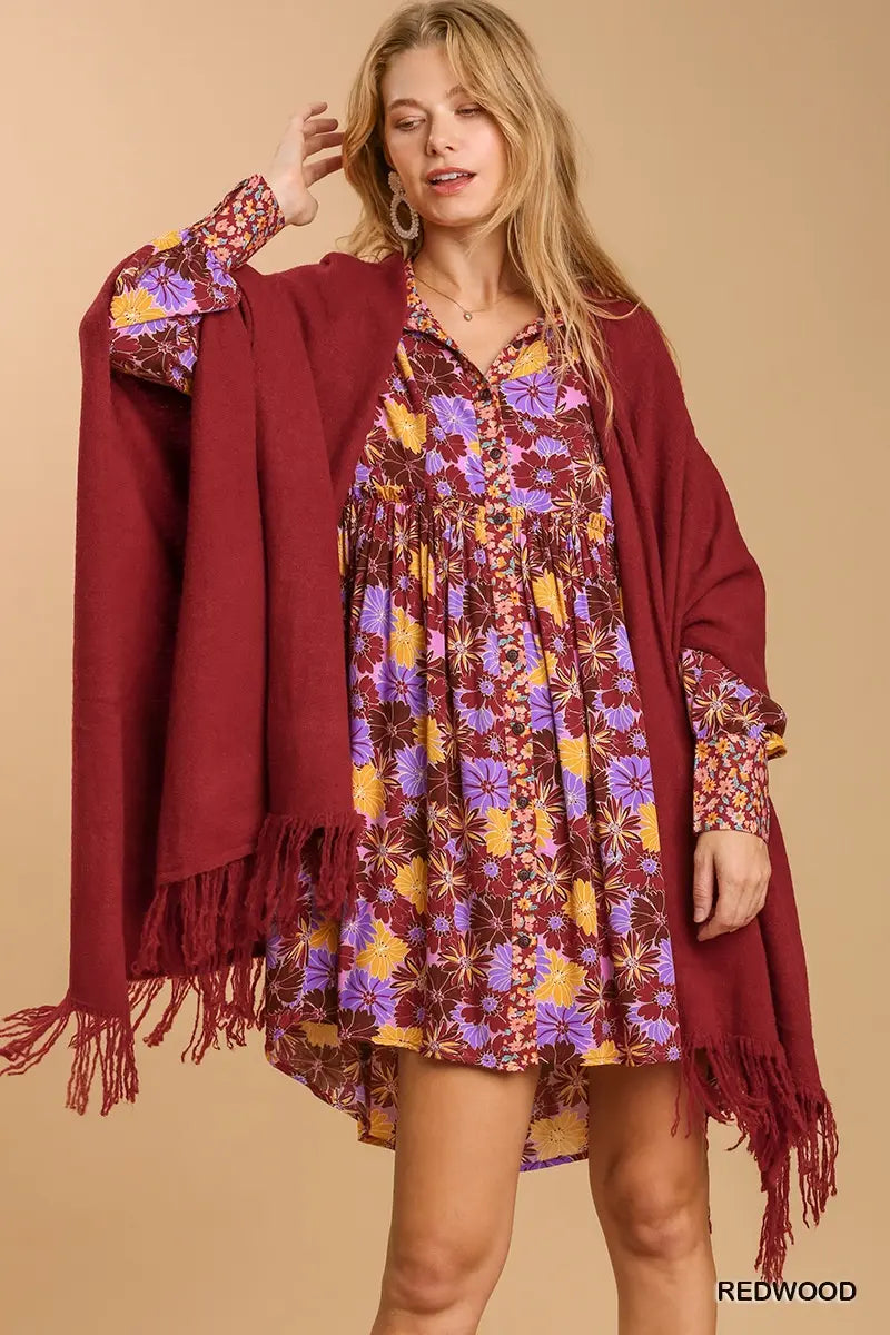 Umgee Cranberry Shawl