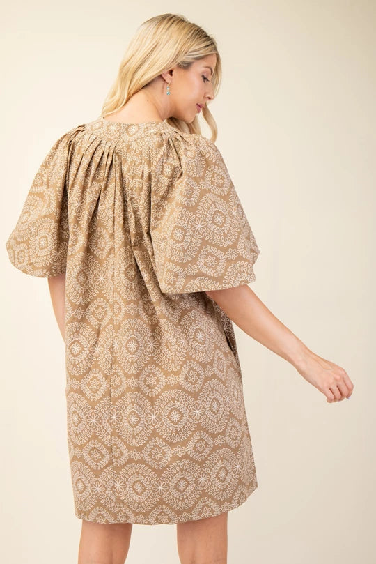 Camel print dress