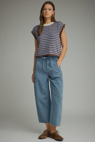 Entro Striped Sleeveless Sweater