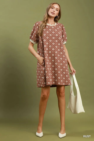 Umgee burnt orange mini dress