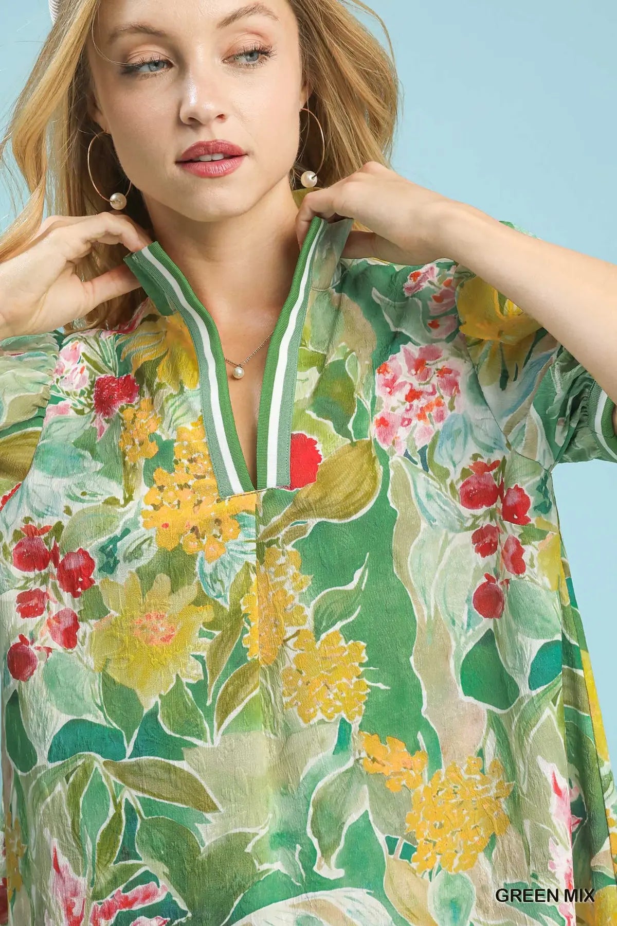 Umgee jacquard bloomscape dress