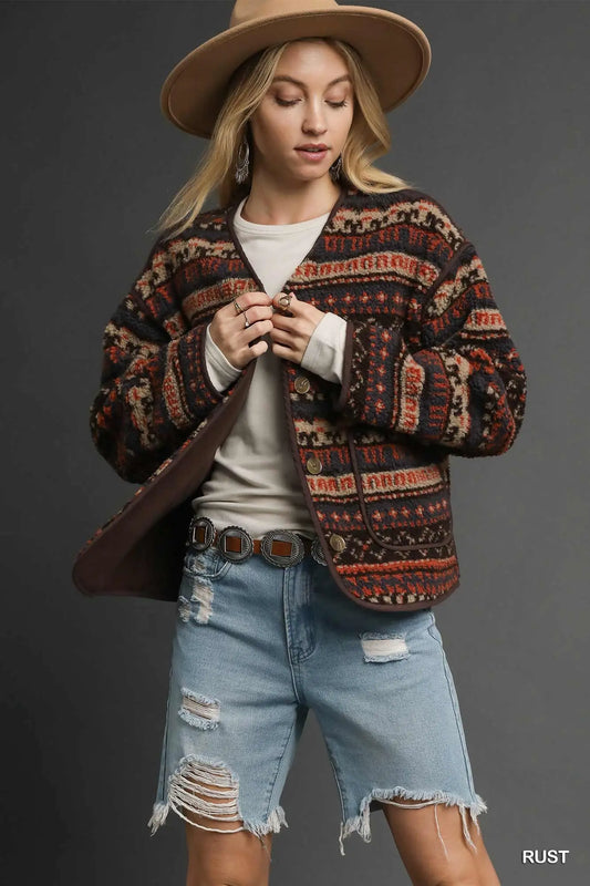 Aztec brown jacket