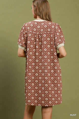 Umgee burnt orange mini dress