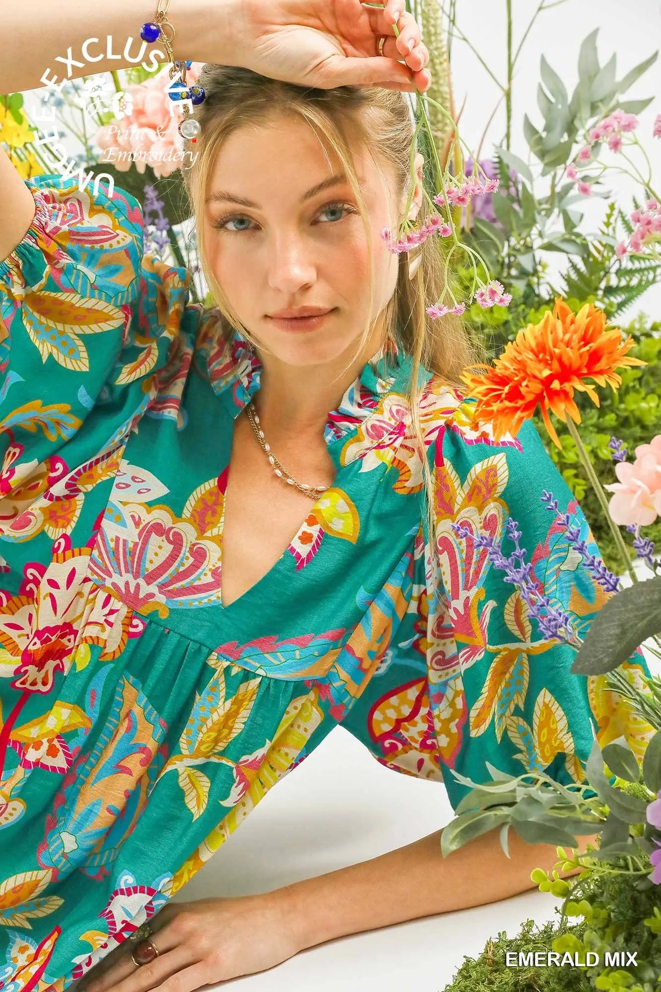 Umgee emerald green mini dress