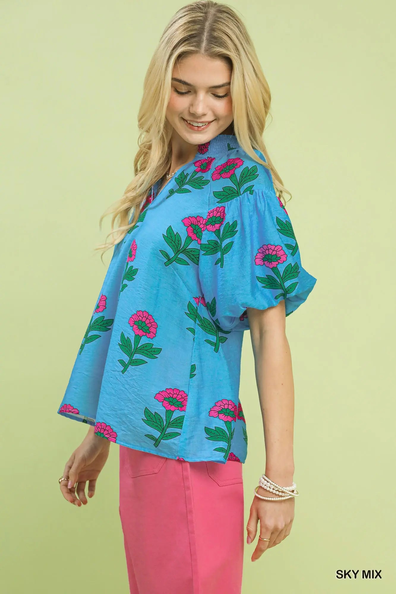 Umgee blue bold floral print