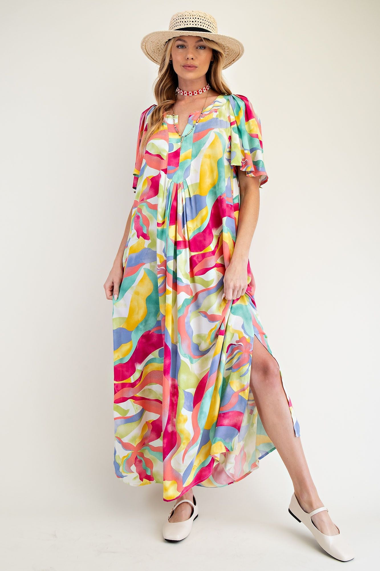 Swirl Print maxi dress